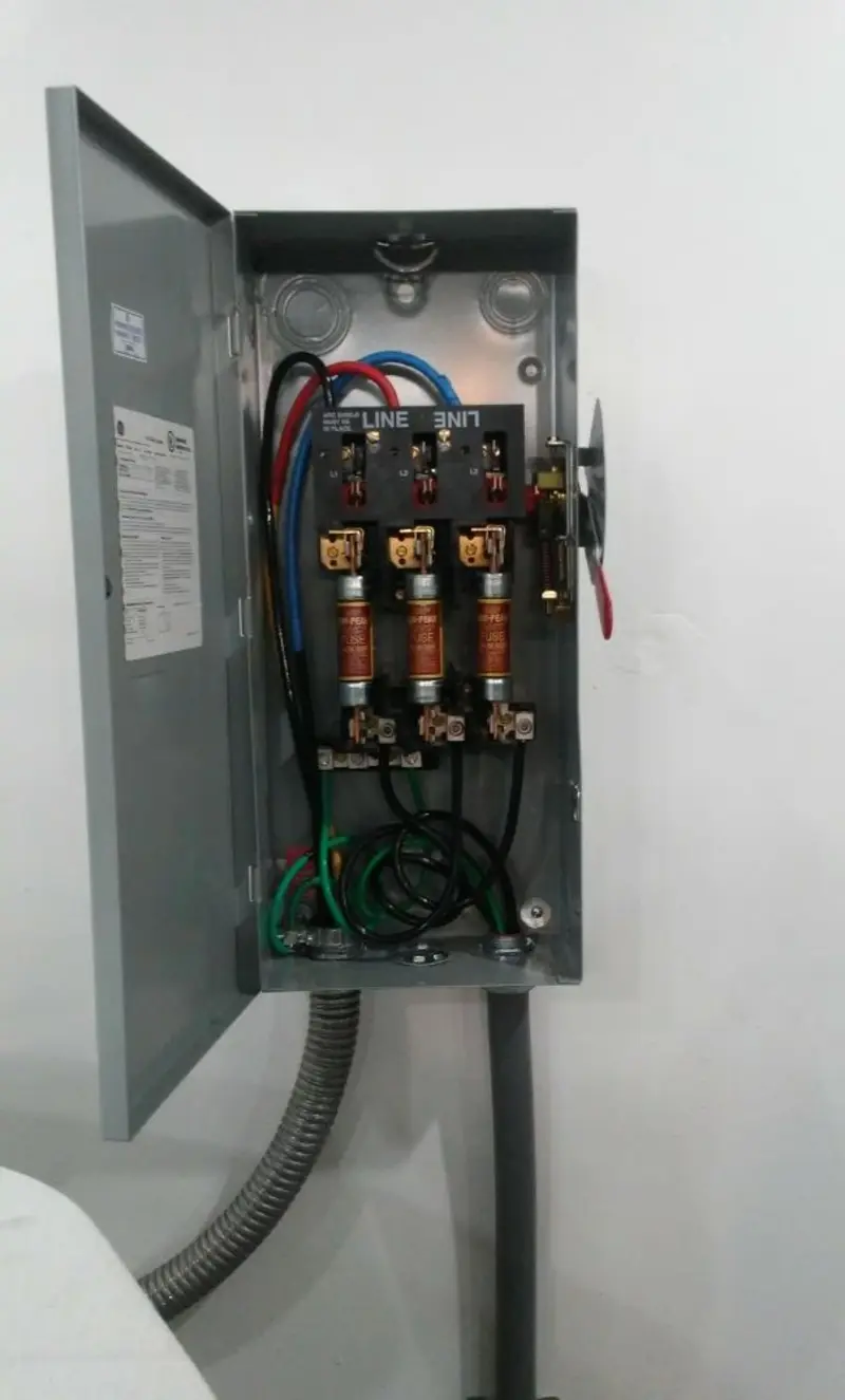 Three-phase disconnect switch installed for Electrical Wiring & Rewiring in Swansea